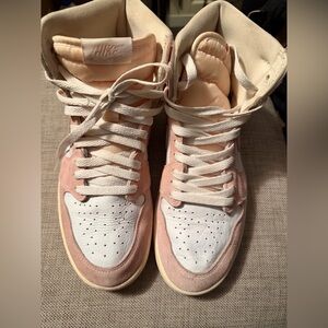 Nike Women's Blush and Cream High-Top Sneakers Air Jordan’s size 9.5